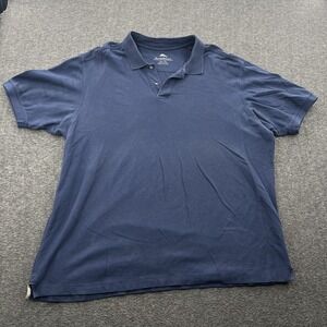 Tommy Bahama Polo Shirt Mens 3XL Blue Classic Beach Vacation *DAMAGED BUTTONS